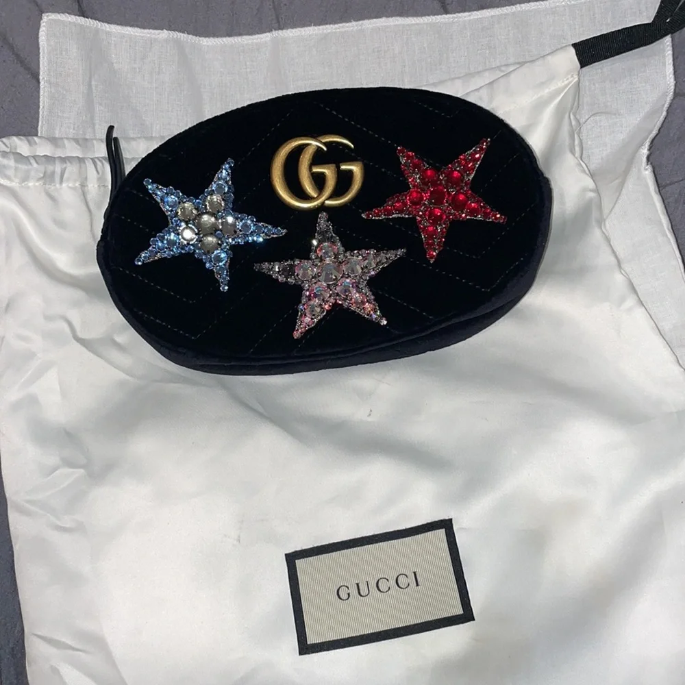 Gucci Marmont GG Stars Velvet bumbag - size 85 - Picture 11 of 15